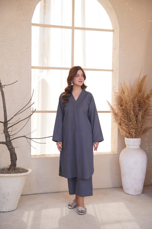 DSC04642 Sard Khwaab Slate Grey Co-ord Set - Elegant 2-Piece Daily Wear